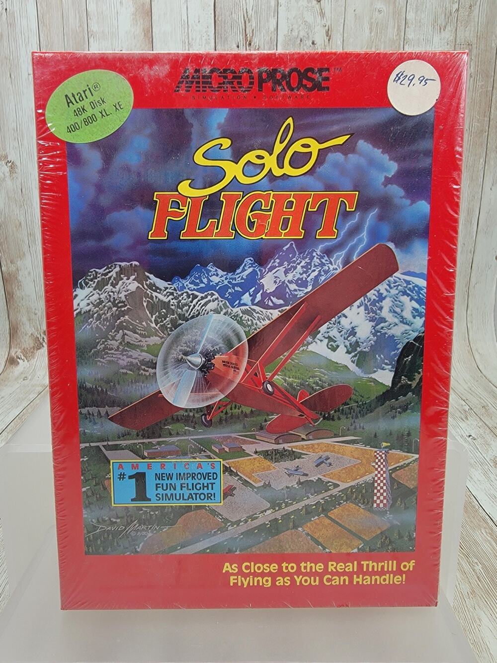 Vintage 1985 Micro Prose Solo Flight PC Computer Game Atari 48K Disk 400/800 XL.